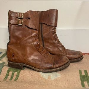 FRYE Vintage Combat Boots With Buckle